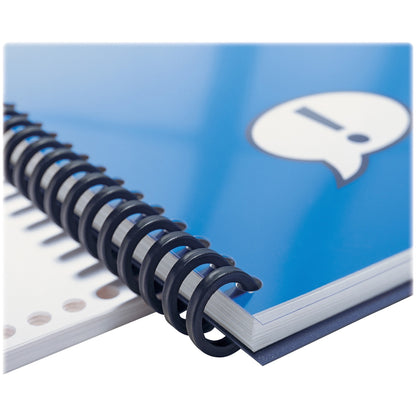GBC ProClick Easy-Editing Binding Spines - 0.63" Maximum Capacity - 110 x Sheet Capacity - 32 x Rings - Black - Plastic 