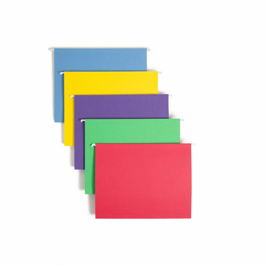 Smead 1/3 Tab Cut Letter Recycled Hanging Folder - 8 1/2" x 11" - Top Tab Location - Assorted Tab Position - 11 pt. - Po