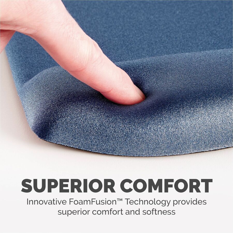 Fellowes PlushTouch Microban Mouse Pad Wrist Rest - 1" Height x 7.25" Width x 9.38" Depth - Blue - Polyurethane - 1 Each