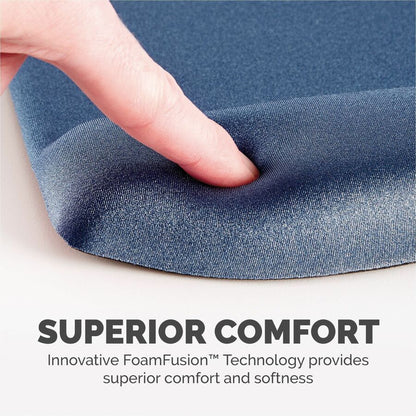 Fellowes PlushTouch Microban Mouse Pad Wrist Rest - 1" Height x 7.25" Width x 9.38" Depth - Blue - Polyurethane - 1 Each