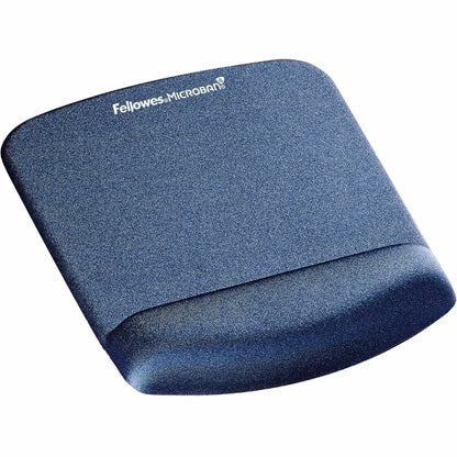 Fellowes PlushTouch Microban Mouse Pad Wrist Rest - 1" Height x 7.25" Width x 9.38" Depth - Blue - Polyurethane - 1 Each
