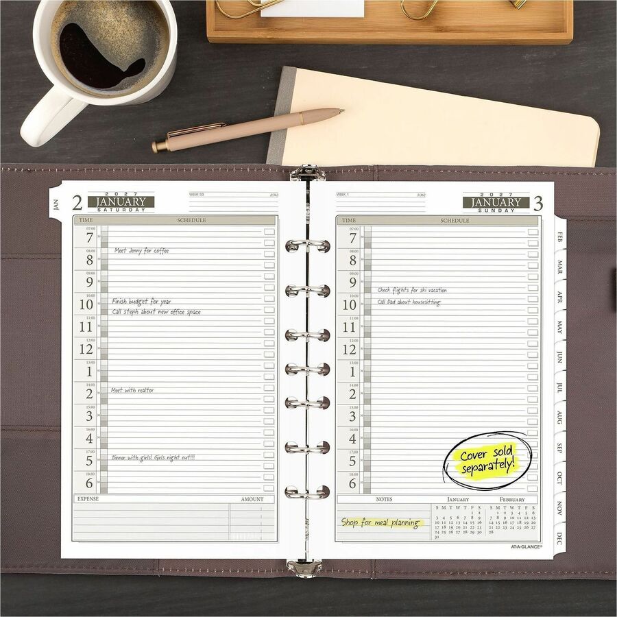 At-A-Glance Daily Planner One Page Per Day Refill, Loose-Leaf, Desk Size - Julian Dates - Daily - 12 Month - January 202