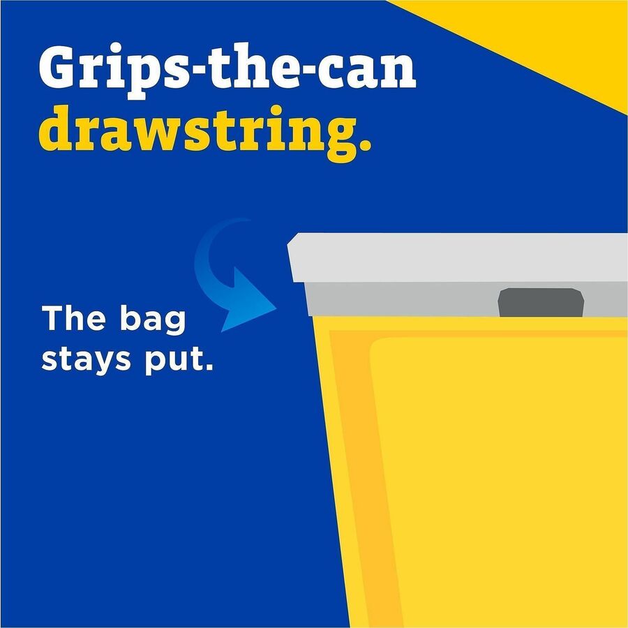 Glad ForceFlex Tall Kitchen Drawstring Trash Bags - 13 gal Capacity - 27" Length x 24" Width x 0.72 mil (18 Micron) Thic
