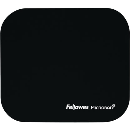 Fellowes Microban Mouse Pad - 8" Height x 9" Width x 0.13" Depth - Black - Rubber - Tear Resistant, Wear Resistant, Skid