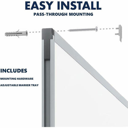 Mead Basic Dry-Erase Board - 48" (4 ft) Width x 36" (3 ft) Height - White Melamine Surface - Silver Aluminum Frame - Dur