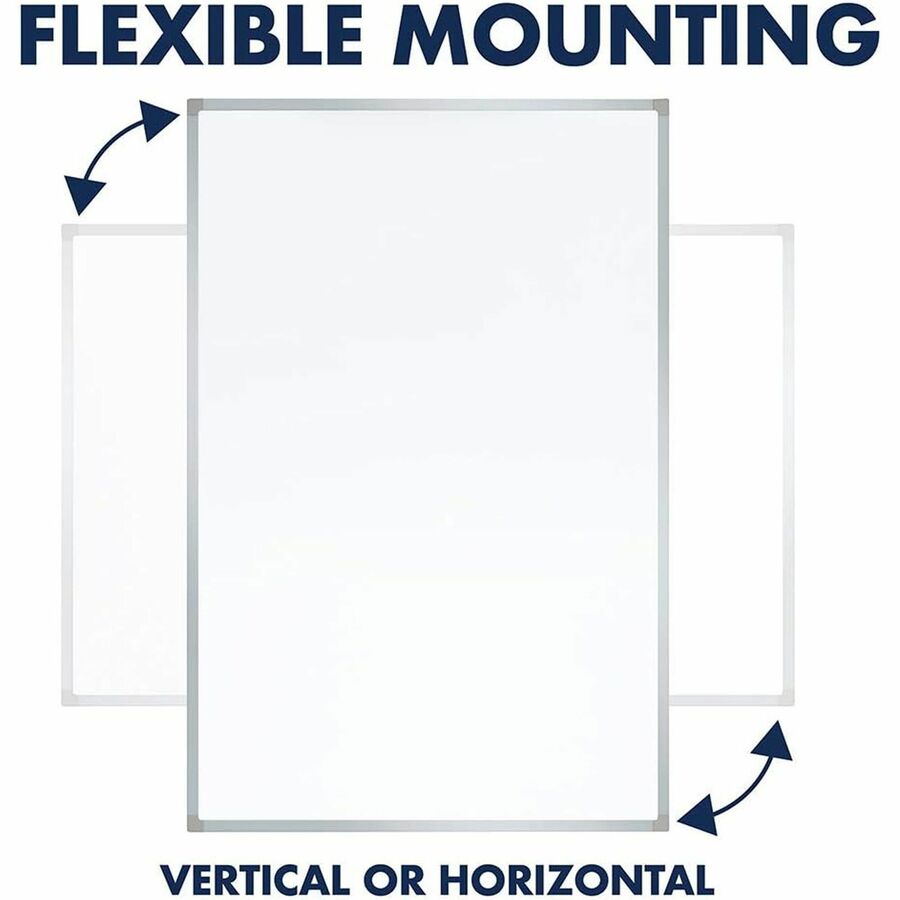 Mead Basic Dry-Erase Board - 48" (4 ft) Width x 36" (3 ft) Height - White Melamine Surface - Silver Aluminum Frame - Dur