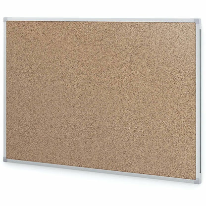 Mead Classic Cork Bulletin Board - 36" Board Height x 48" Board Width - Natural Cork Surface - Self-healing - Silver Alu