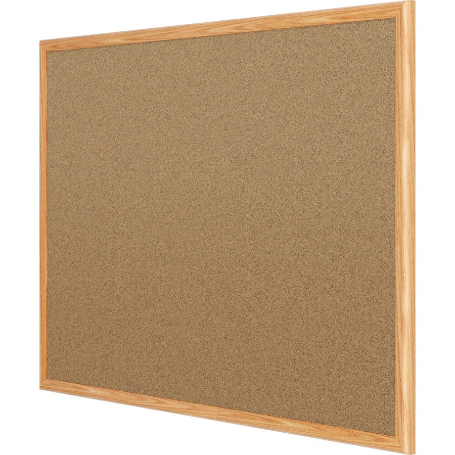 Mead Classic Cork Bulletin Board - 36" Board Height x 24" Board Width - Natural Cork Surface - Self-healing - Oak Alumin