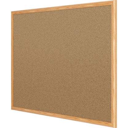 Mead Classic Cork Bulletin Board - 36" Board Height x 24" Board Width - Natural Cork Surface - Self-healing - Oak Alumin