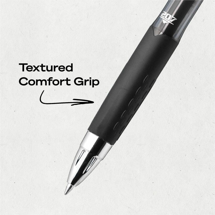 uniball™ 207 Gel Pen - 0.7 mm Pen Point - Refillable - Retractable - Black Ink - Pigment-based - Translucent Barrel - 12