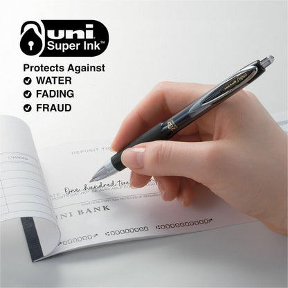 uniball™ 207 Gel Pen - 0.5 mm Pen Point - Refillable - Retractable - Black Ink - Pigment-based - 12 / Dozen