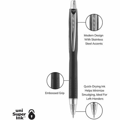 uniball™ Jetstream RT Retractable Ballpoint Pen, Medium Point (1.0mm), Black, 12 Pack