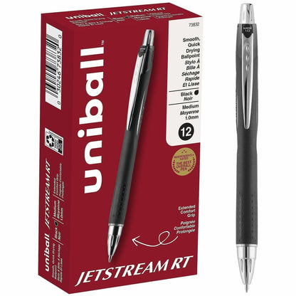 uniball™ Jetstream RT Retractable Ballpoint Pen, Medium Point (1.0mm), Black, 12 Pack