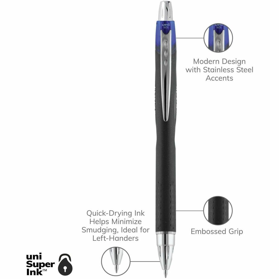 uniball™ Jetstream RT Retractable Ballpoint Pen, Medium Point (1.0mm), Blue, 12 Pack
