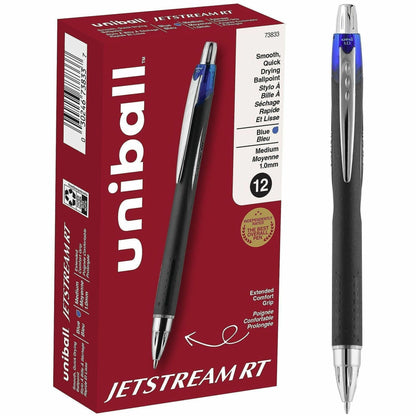 uniball™ Jetstream RT Retractable Ballpoint Pen, Medium Point (1.0mm), Blue, 12 Pack