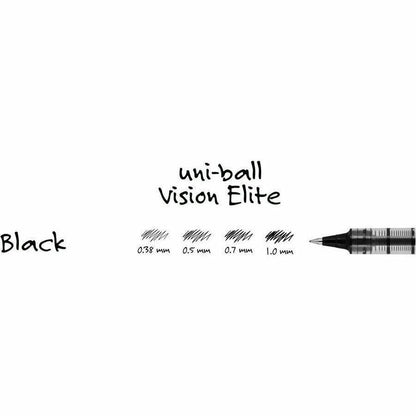 uniball™ Vision Rollerball Pens - 0.7 mm Pen Point - Black Ink - Pigment-based - 12 / Dozen