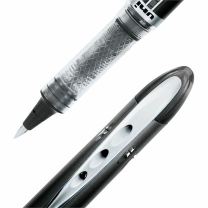 uniball™ Vision Elite Rollerball Pen - 0.5 mm Micro Pen Point - Black Ink - Black Barrel - Stainless Steel, Tungsten Car
