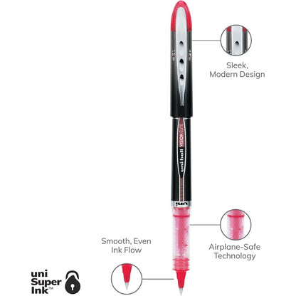 uniball™ Vision Elite Rollerball Pen - 0.5 mm Micro Pen Point - Red Ink - Pigment-based - 1 Each