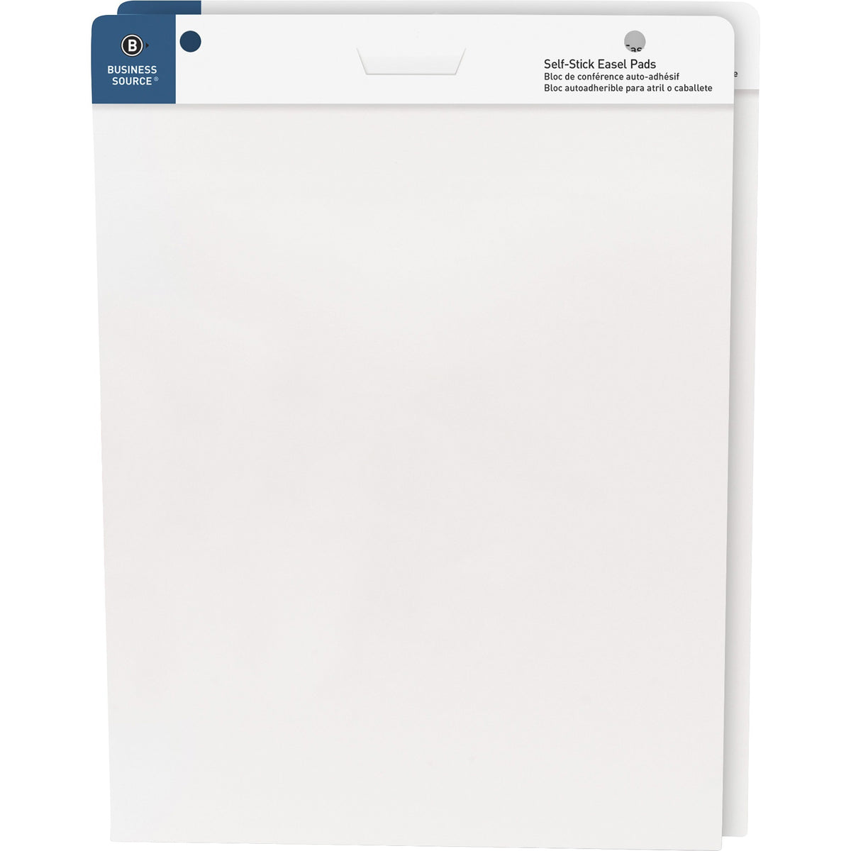 Business Source Self-stick Easel Pads - 30 Sheets - Plain - 25" x 30" Sheet Size - White Paper - Cardboard Cover - Self-