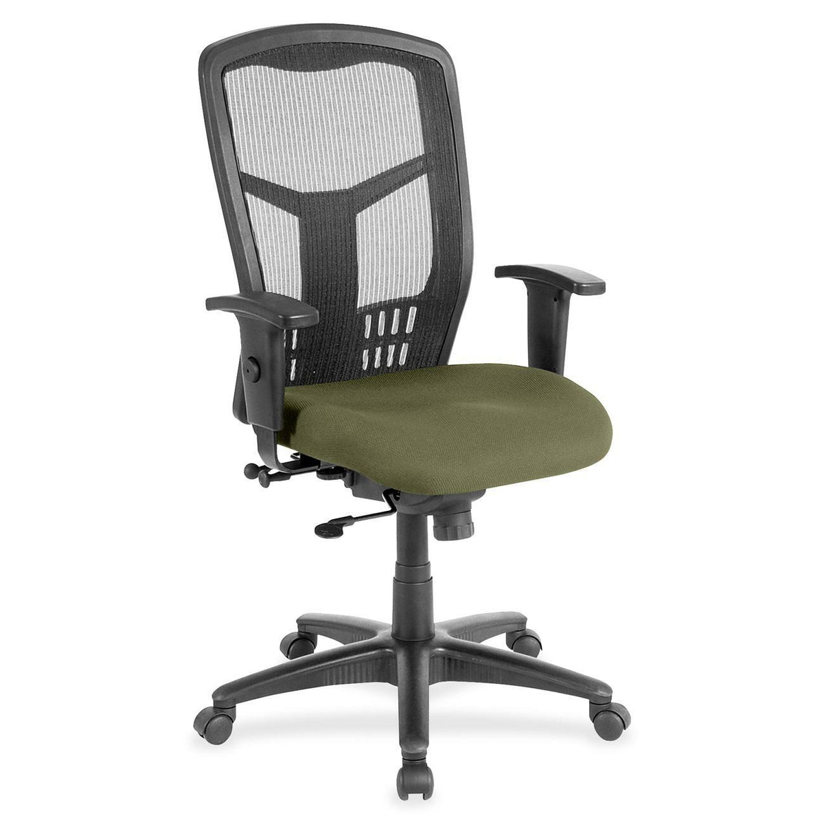 Lorell Executive Mesh High-back Swivel Chair - Expo Leaf Seat Color - Fabric Seat Material - Steel Frame Material - 1 Ea