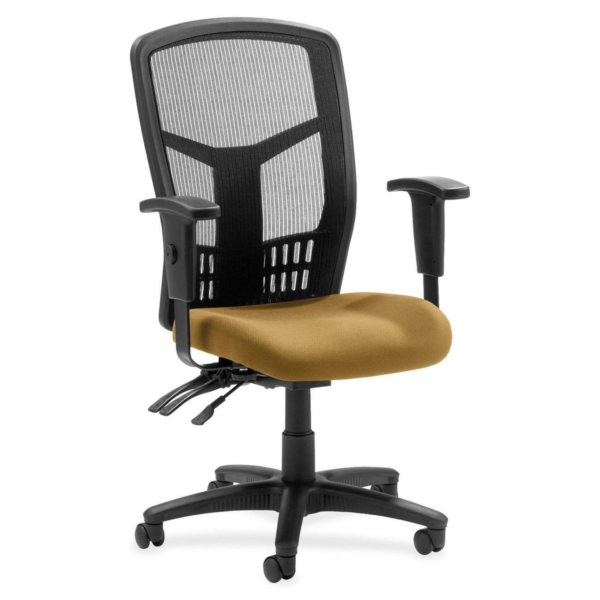 Lorell Executive High-back Mesh Chair - Canyon Nugget Seat Color - Vinyl Seat Material - Black Back Color - Mesh Back Ma