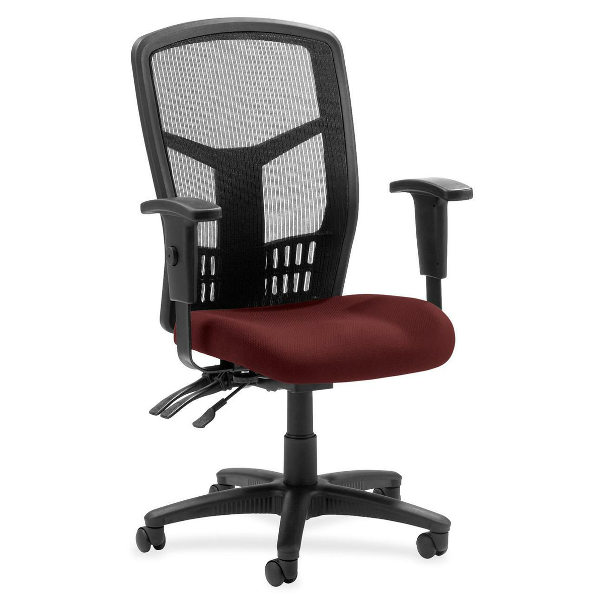 Lorell Executive High-back Mesh Chair - Forte Port Seat Color - Mesh Fabric Seat Material - Black Back Color - Black Fra