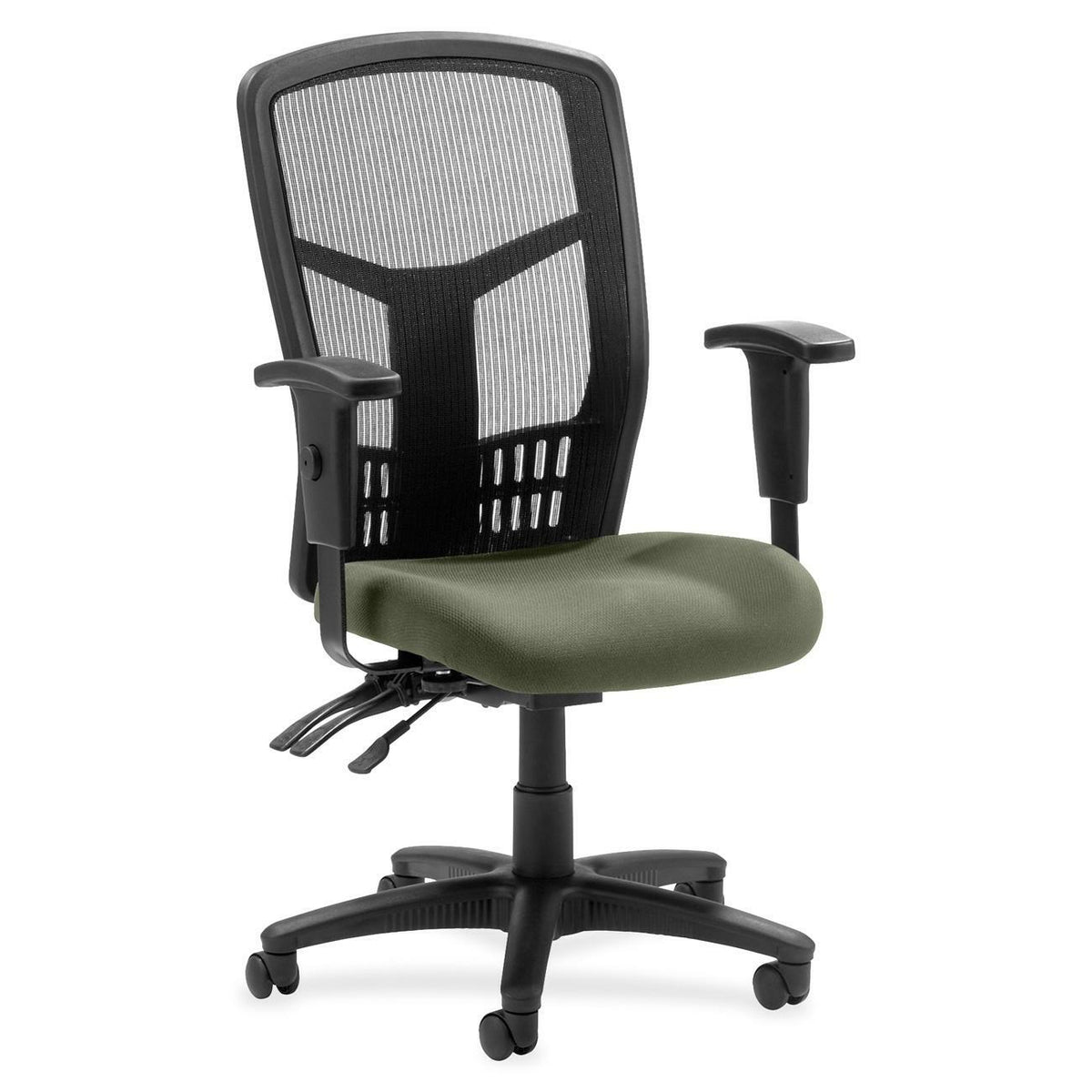 Lorell Executive High-back Mesh Chair - Shire Sage Seat Color - Mesh Fabric Seat Material - Black Back Color - Black Fra