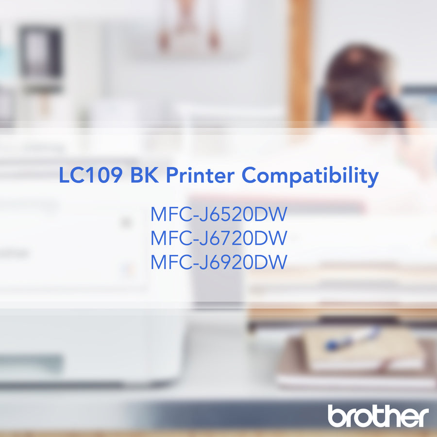 Brother LC109BK Original Inkjet Ink Cartridge - Black - 1 Each - 2400 Pages