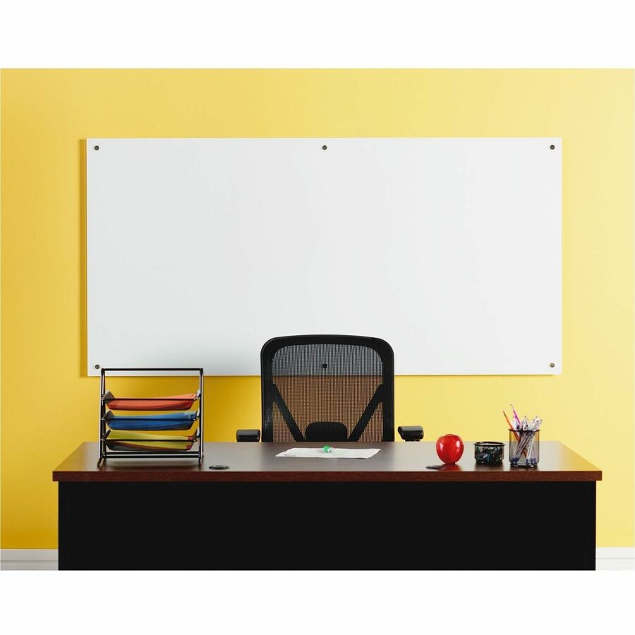 Lorell Dry-Erase Glass Board - 72" (6 ft) Width x 36" (3 ft) Height - Frost Glass Surface - Rectangle - Stain Resistant,