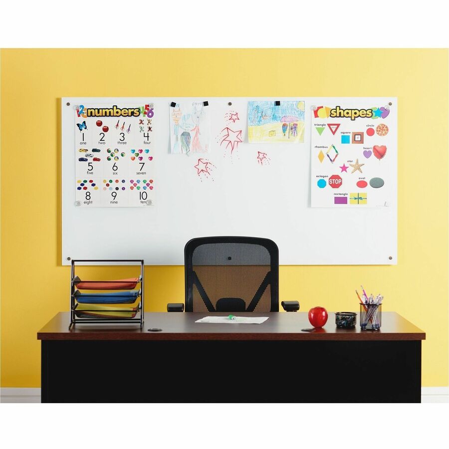 Lorell Dry-Erase Glass Board - 72" (6 ft) Width x 36" (3 ft) Height - Frost Glass Surface - Rectangle - Stain Resistant,