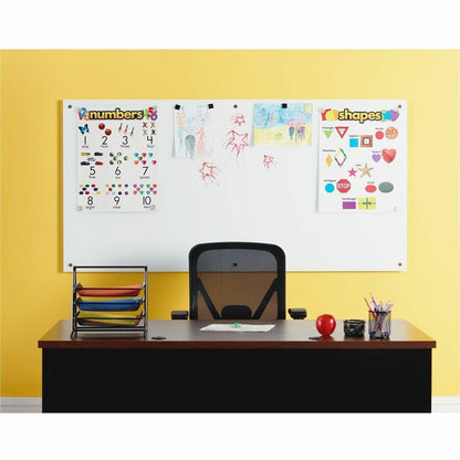 Lorell Dry-Erase Glass Board - 72" (6 ft) Width x 36" (3 ft) Height - Frost Glass Surface - Rectangle - Stain Resistant,