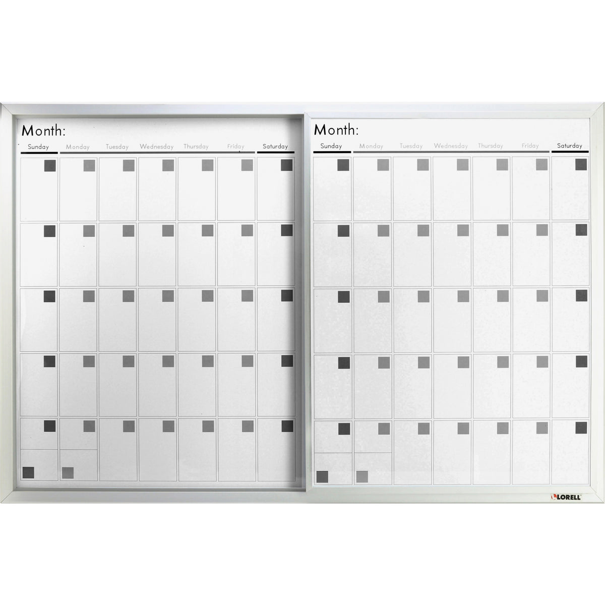 Lorell Magnetic Dry-Erase Calendar Board - 36" (3 ft) Width x 24" (2 ft) Height - Frost Surface - Rectangle - Magnetic -