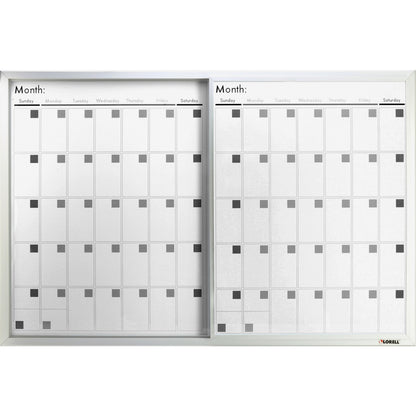 Lorell Magnetic Dry-Erase Calendar Board - 36" (3 ft) Width x 24" (2 ft) Height - Frost Surface - Rectangle - Magnetic -