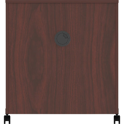 Lorell Mobile Machine Stand with Shelf - 30.75" Height x 28" Width x 19.25" Depth - Mahogany - Laminated Particleboard -