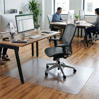 Lorell Rectangular Chair Mat for Hard Floors - 48" x 60" - Hard Floor, Vinyl Floor, Tile Floor, Wood Floor - 1 Each