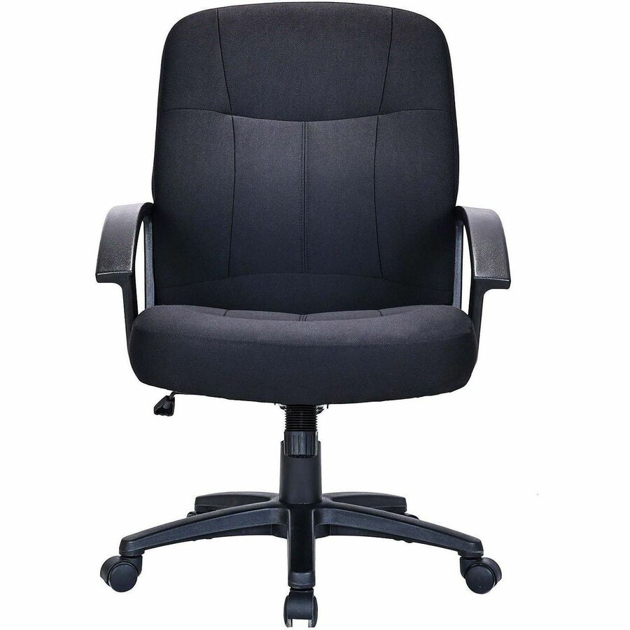 Lorell Executive Upholstered Mid-Back Chair - Black Seat Color - Fabric Seat Material - Black Back Color - Fabric Back M