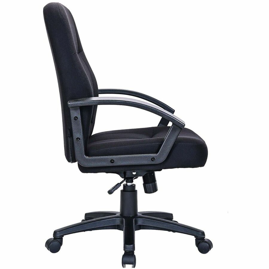 Lorell Executive Upholstered Mid-Back Chair - Black Seat Color - Fabric Seat Material - Black Back Color - Fabric Back M