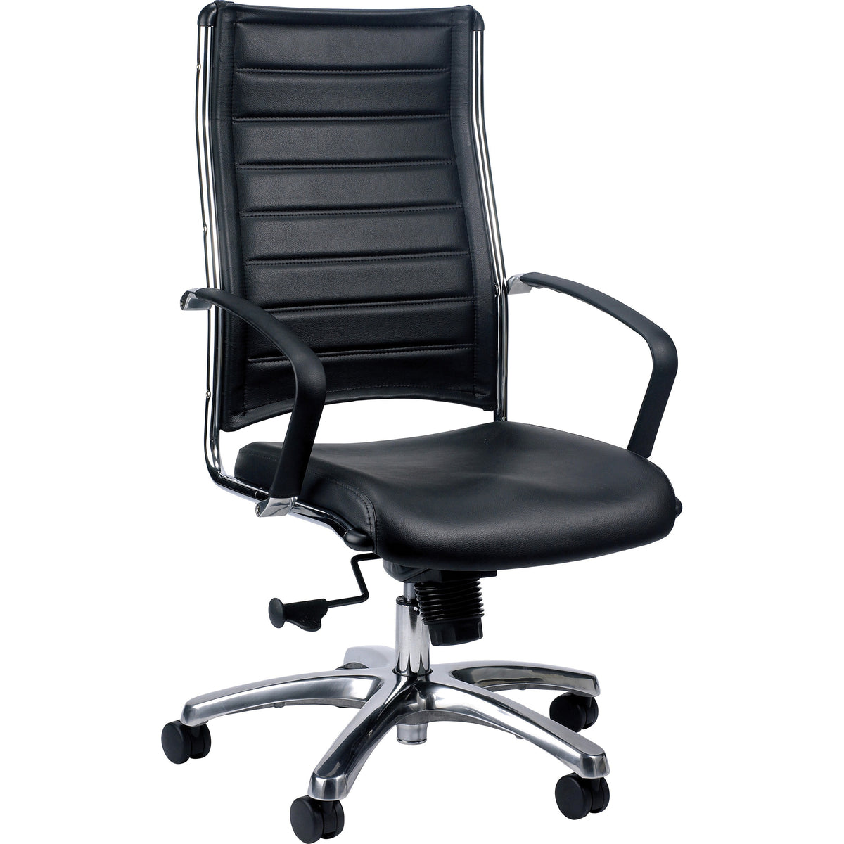 Eurotech Europa High Back Executive Chair - Black Seat Color - Leather Seat Material - Black Back Color - Leather Back M
