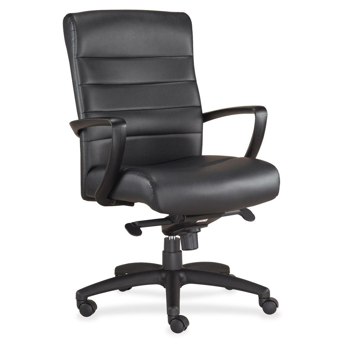Eurotech Manchester Mid Back Executive Chair - Black Seat Color - Leather Seat Material - Black Back Color - Leather Bac