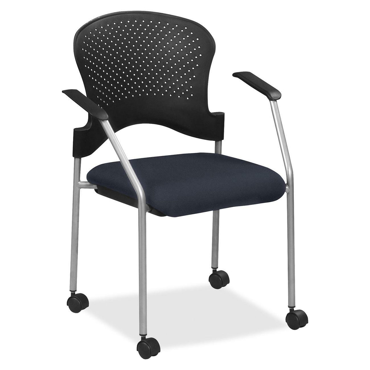 Eurotech Breeze Chair with Casters - Navy Seat Color - Fabric Seat Material - Navy Back Color - Gray Frame Color - Steel