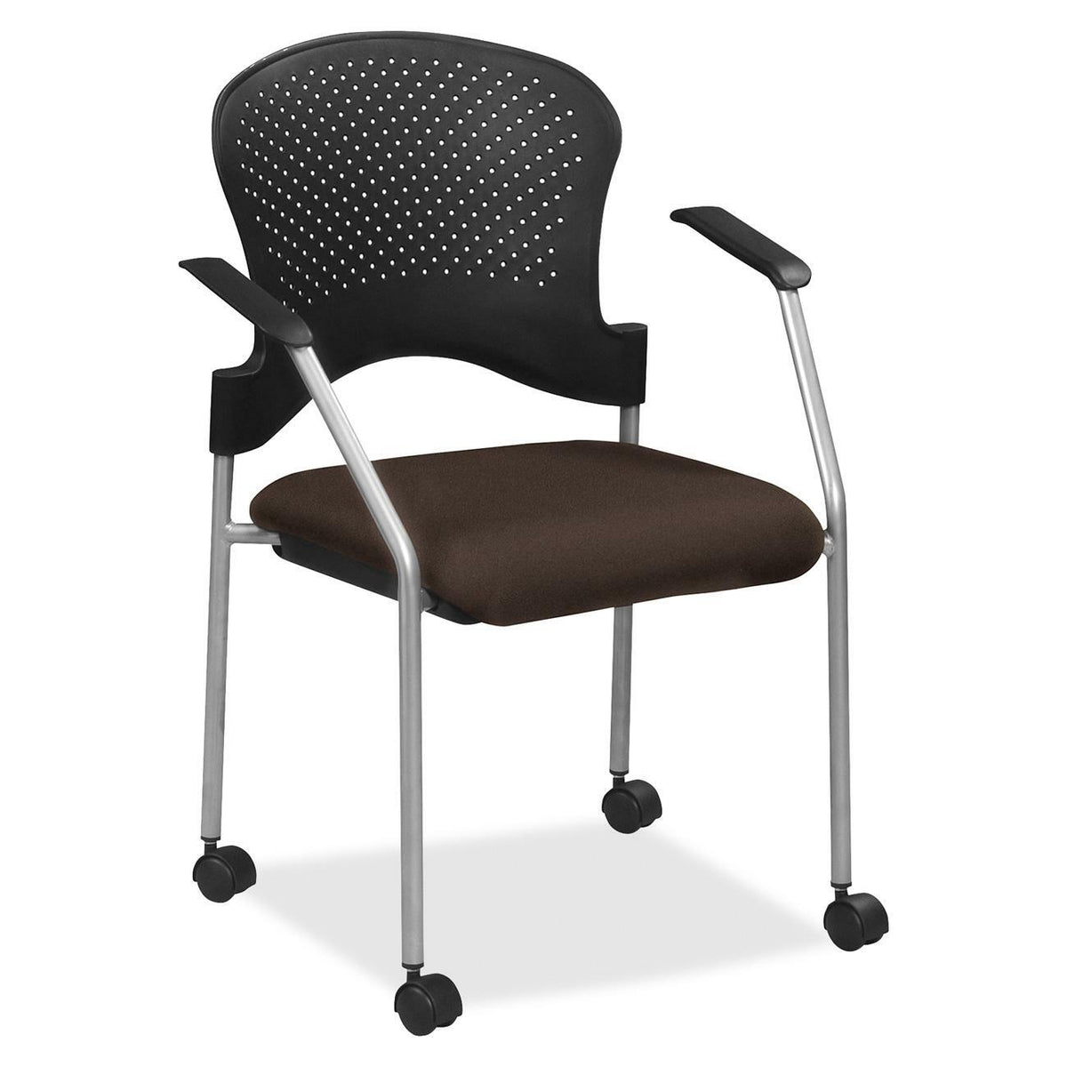Eurotech breeze FS8270 Stacking Chair - Fudge Seat Color - Fabric Seat Material - Fudge Back Color - Gray Frame Color - 