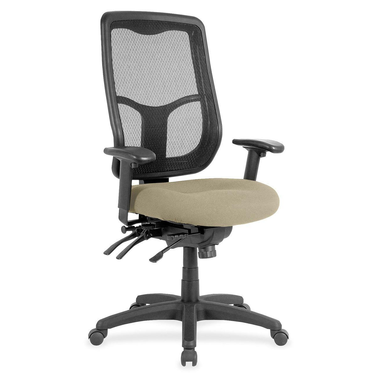 Eurotech Apollo High Back Multi-funtion Task Chair - Pumice Seat Color - Fabric Seat Material - 5-star Base - Forte Pumi