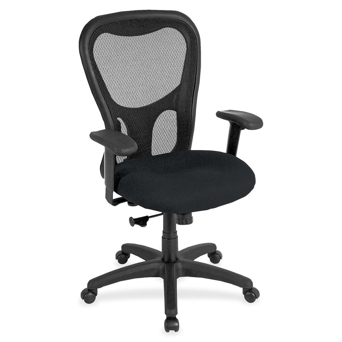Eurotech Apollo Synchro High Back Chair - Ebony Seat Color - Fabric Seat Material - 5-star Base - Insight Ebony - 1 Each