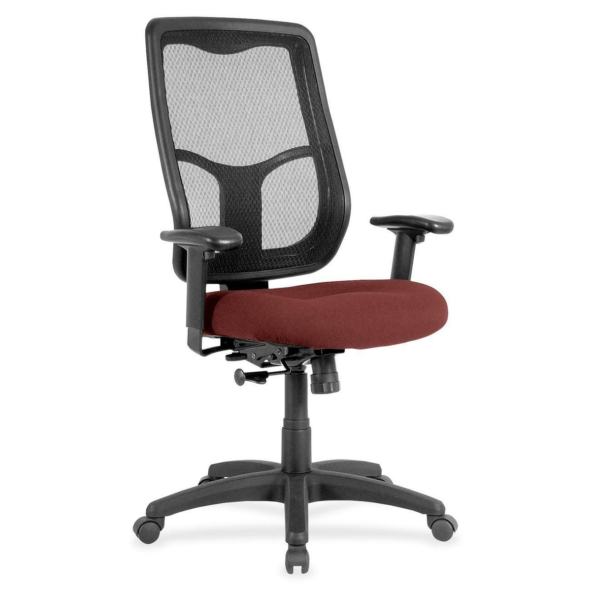 Eurotech Apollo High Back Synchro Task Chair - Carmine Seat Color - Fabric Seat Material - 5-star Base - Fuse Carmine - 