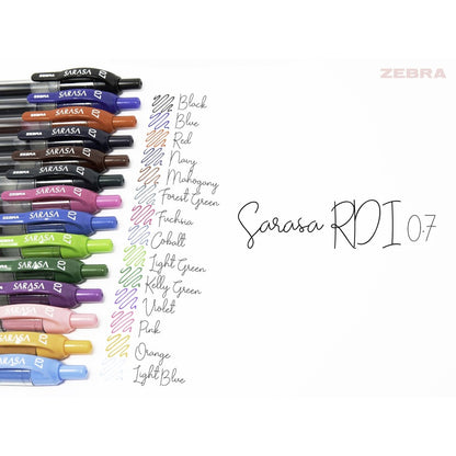 Zebra SARASA dry X20 Retractable Gel Pen - 0.7 mm Medium Pen Point - Retractable - Blue Ink - Gel-based - Plastic Barrel