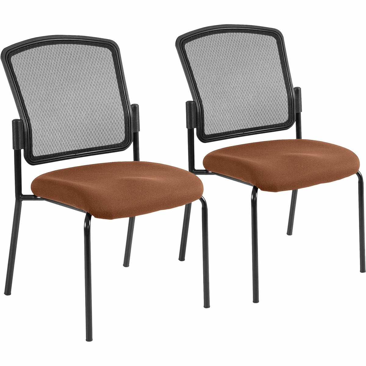 Eurotech Dakota 2 Guest Chair - Nutmeg Seat Color - Fabric Seat Material - Steel Frame Material - Four-legged Base - Can