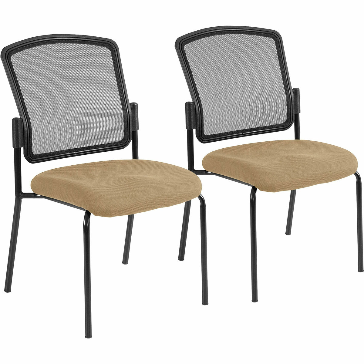 Eurotech Dakota 2 Guest Chair - Beige Seat Color - Fabric Seat Material - Black Back Color - Black Frame Color - Steel F