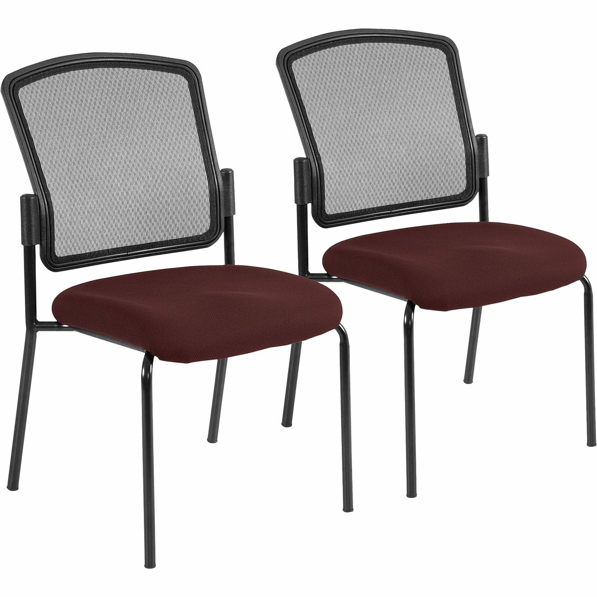 Eurotech Dakota 2 Guest Chair - Burgundy Seat Color - Fabric Seat Material - Steel Frame Material - Four-legged Base - 2