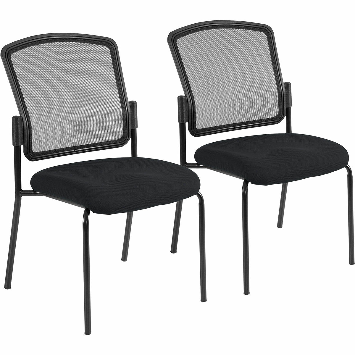 Eurotech Dakota 2 7014 Guest Chair - Ebony Seat Color - Fabric Seat Material - Steel Frame Material - Four-legged Base -