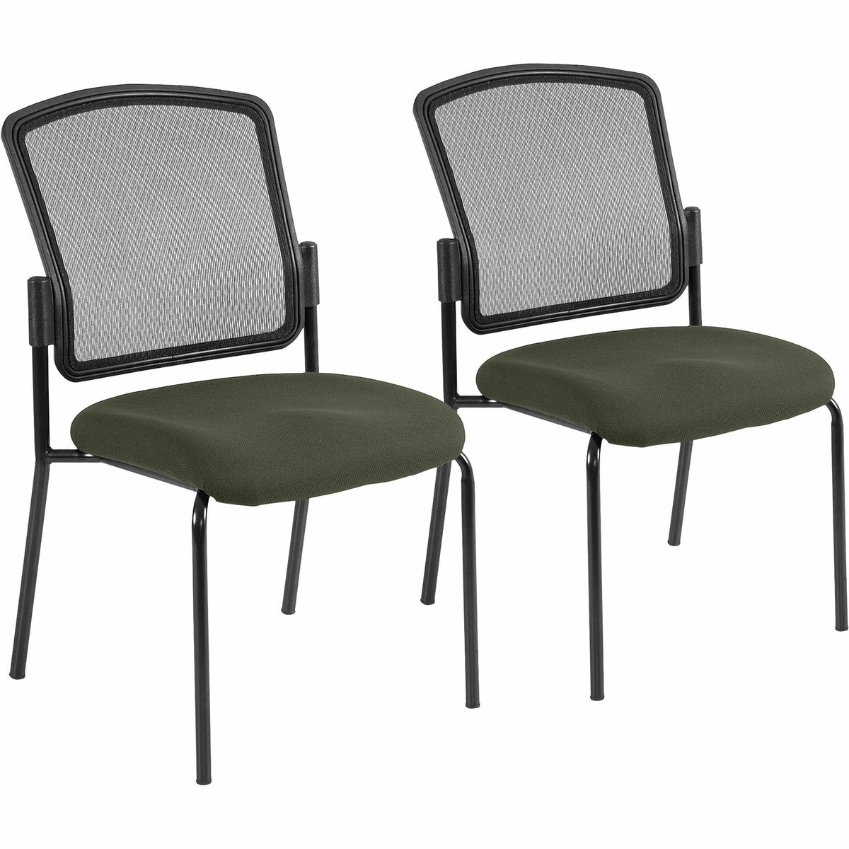 Eurotech Dakota 2 Guest Chair - Olive Green Seat Color - Fabric Seat Material - Steel Frame Material - Four-legged Base 
